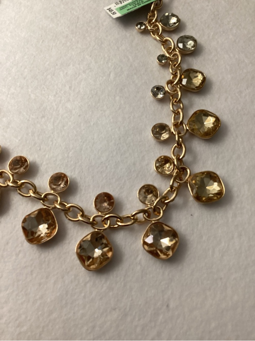 INC International Concepts Gold-Tone Necklace with Peach and Clear Crystals - Picture 6 of 9